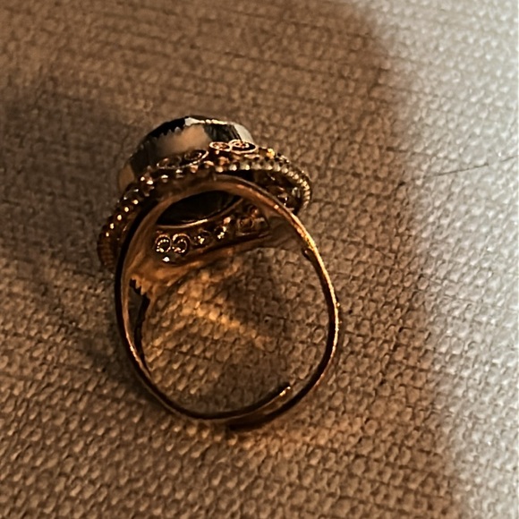 Gold filledand smoky quartz vintage ring - Picture 4 of 4